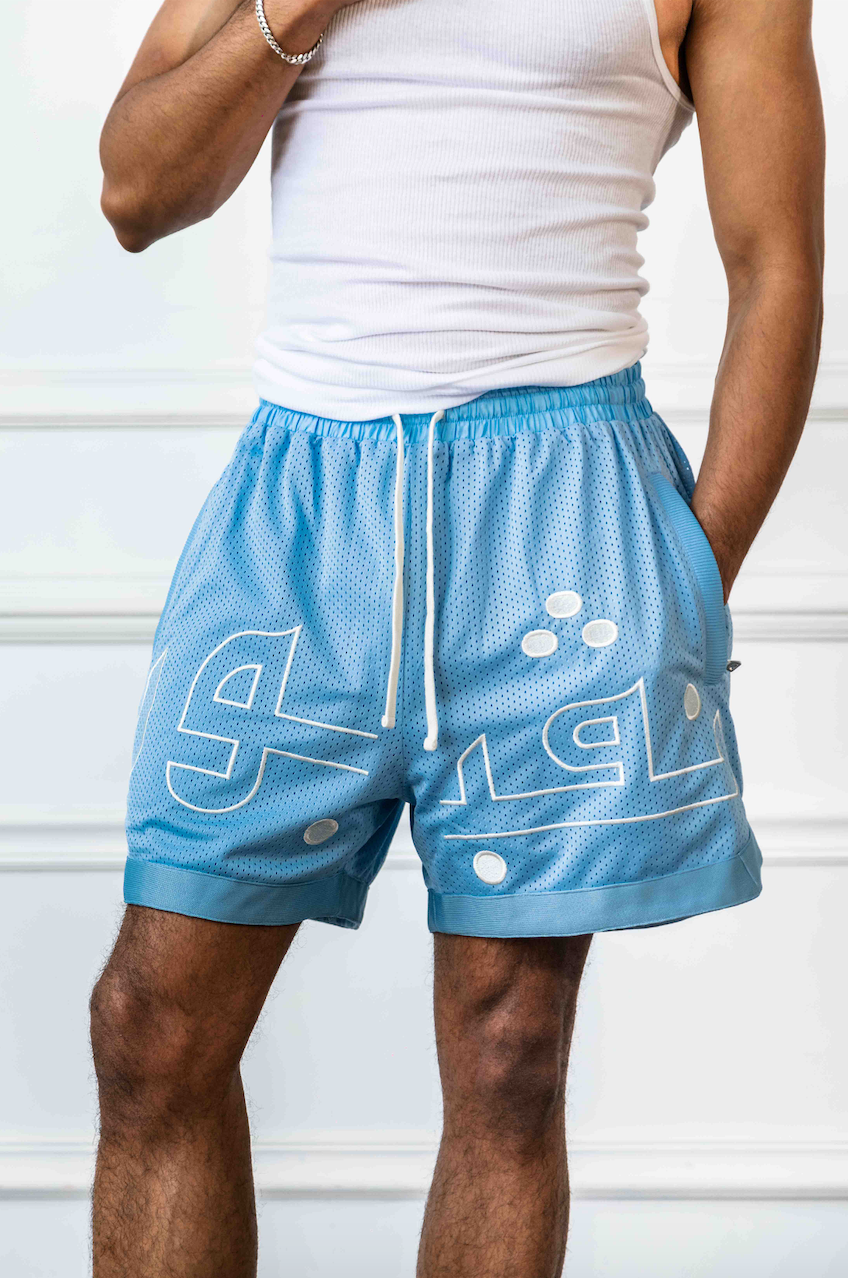 Powder Blue Mesh Shorts