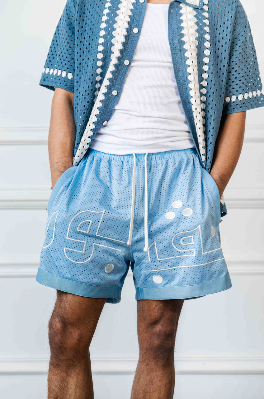 Powder Blue Mesh Shorts